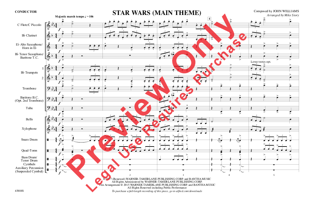 star wars theme sheet music piano