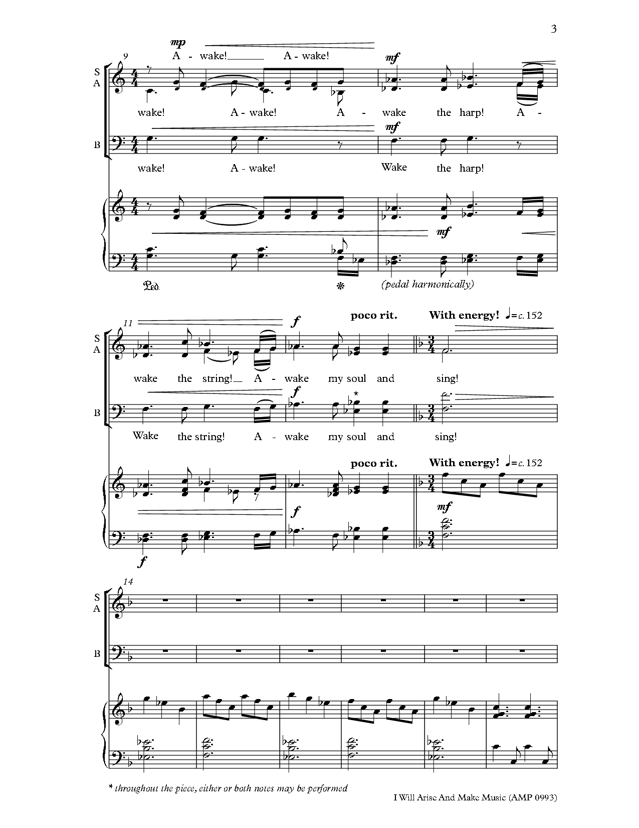 I Will Arise and Make Music (SAB ) by Laura | J.W. Pepper Sheet Music