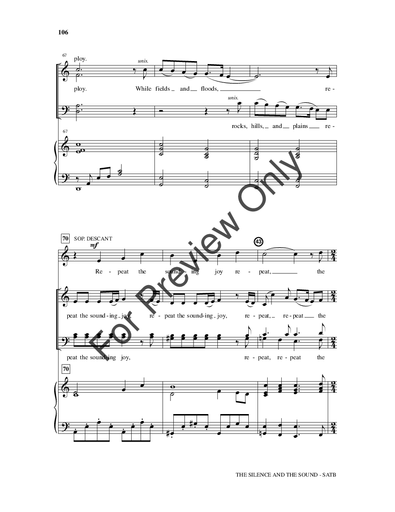 The Silence and the Sound (Choral Score ) by | J.W. Pepper Sheet Music