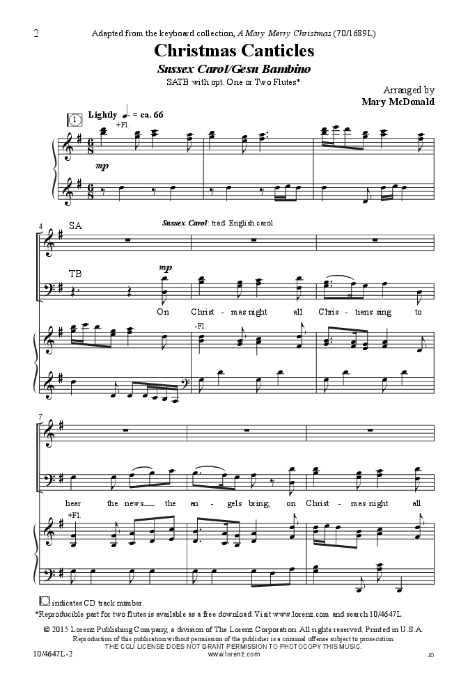 Christmas Canticles (satb ) By Mary Mcdonald