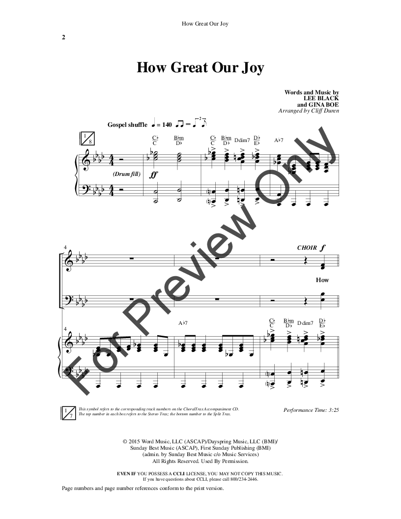 How Great Our Joy (SATB ) by Lee Black & Gin | J.W. Pepper Sheet Music