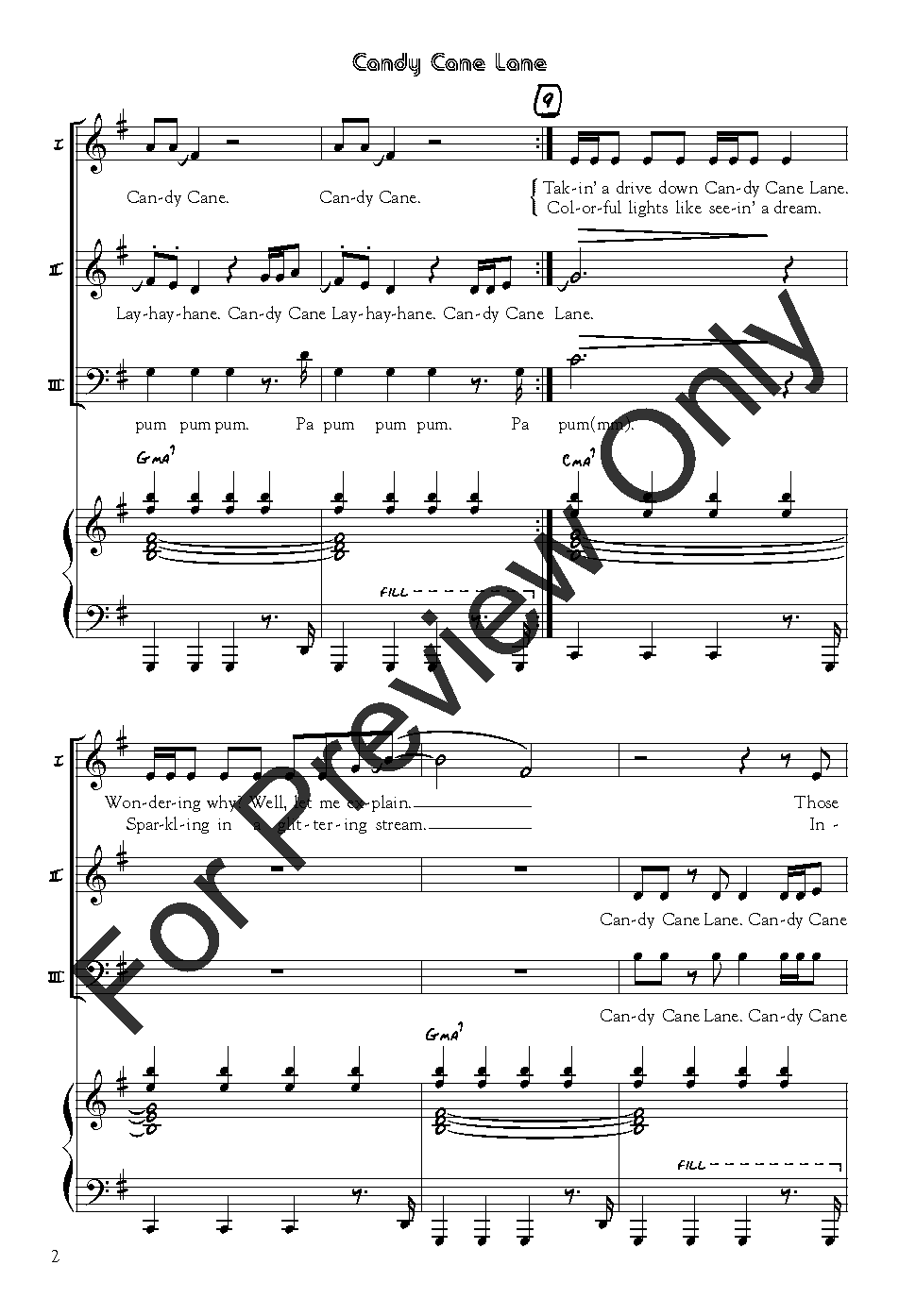 candy cane lane free downloadable sheet music lead sheet