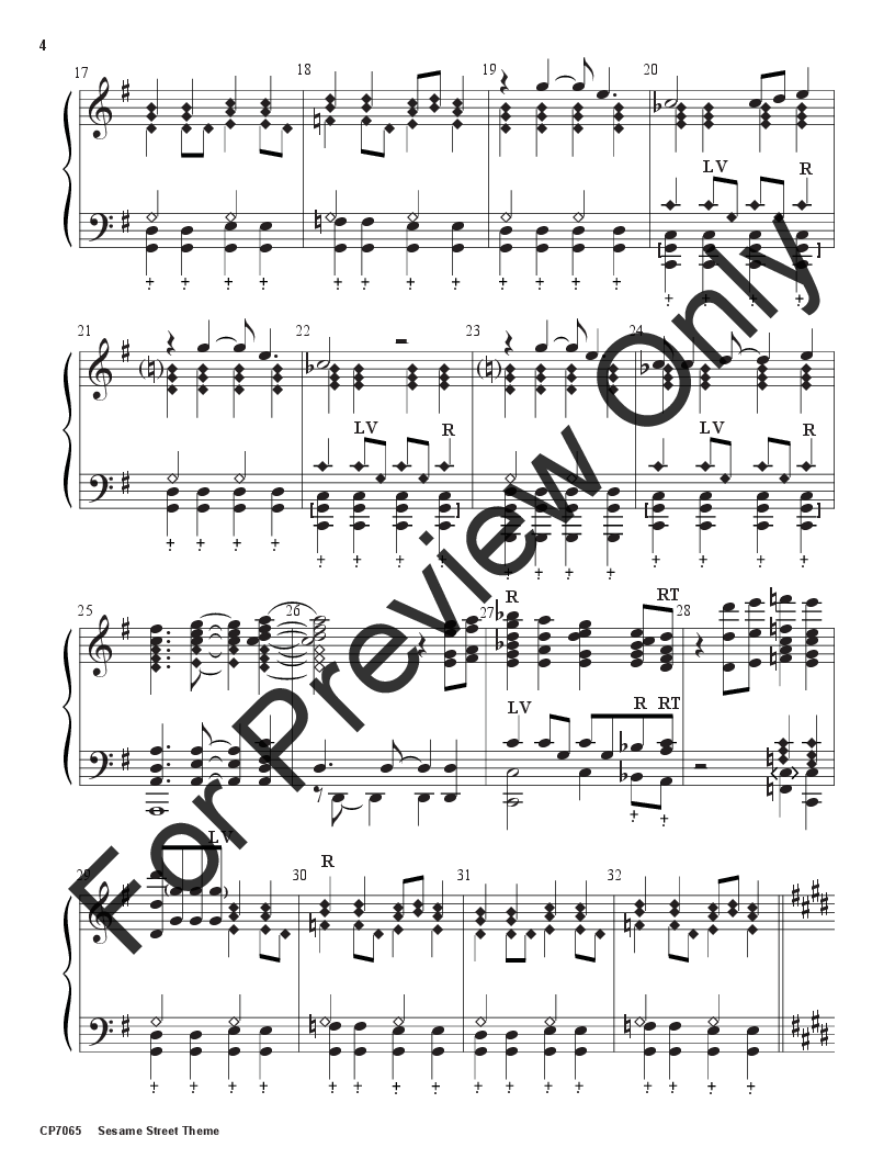 Sesame Street Theme By Joe Raposo Michael J Gl J W Pepper Sheet Music