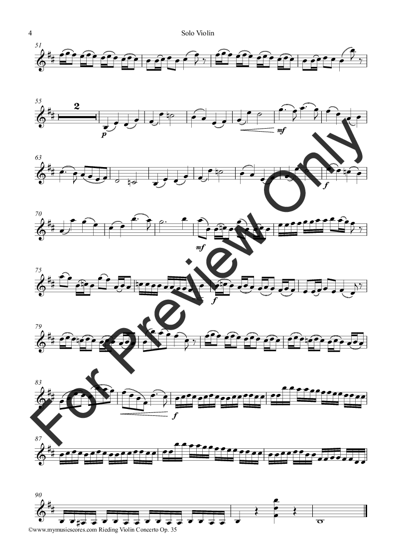 Violin Concerto In B Minor Op.35 By Oskar Rieding | J.W. Pepper Sheet Music