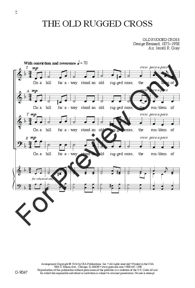 The Old Rugged Cross (SATB ) by George Benna | J.W. Pepper Sheet Music