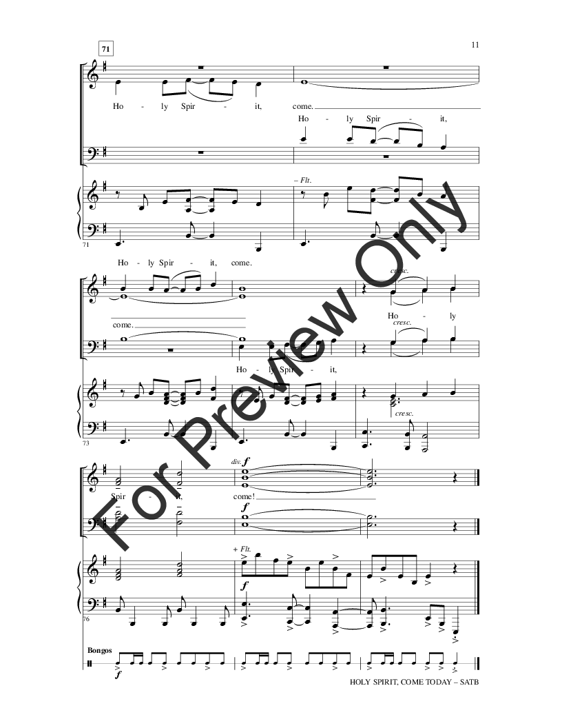 Holy Spirit Come Today (SATB ) by Victor C. | J.W. Pepper Sheet Music