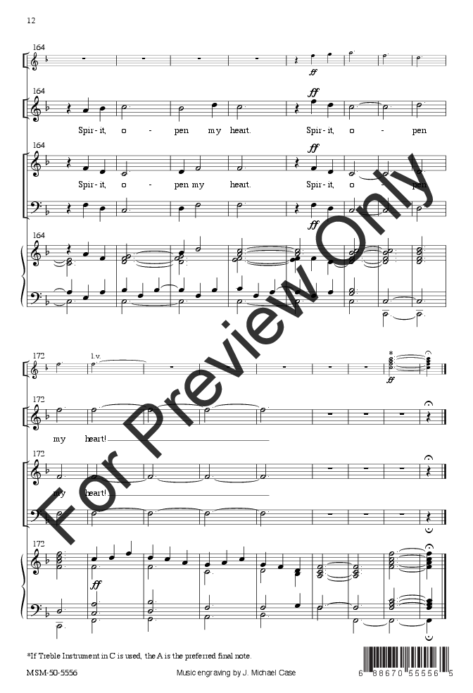 Spirit, Open My Heart (SATB ) by Alfred Fedak| J.W. Pepper Sheet Music