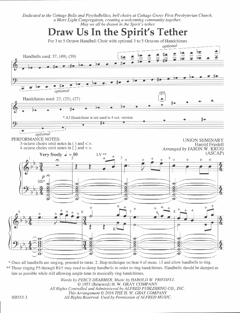 Draw Us in the Spirit's Tether by Harold Friedell J.W. Pepper Sheet Music