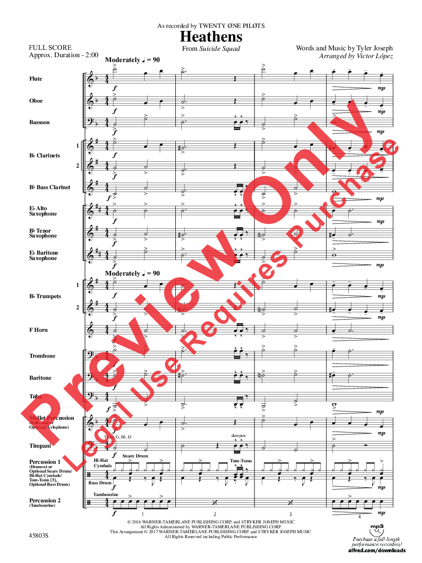 Heathens Arr Victor Lopez J W Pepper Sheet Music - heathens piano sheet music roblox best music sheet