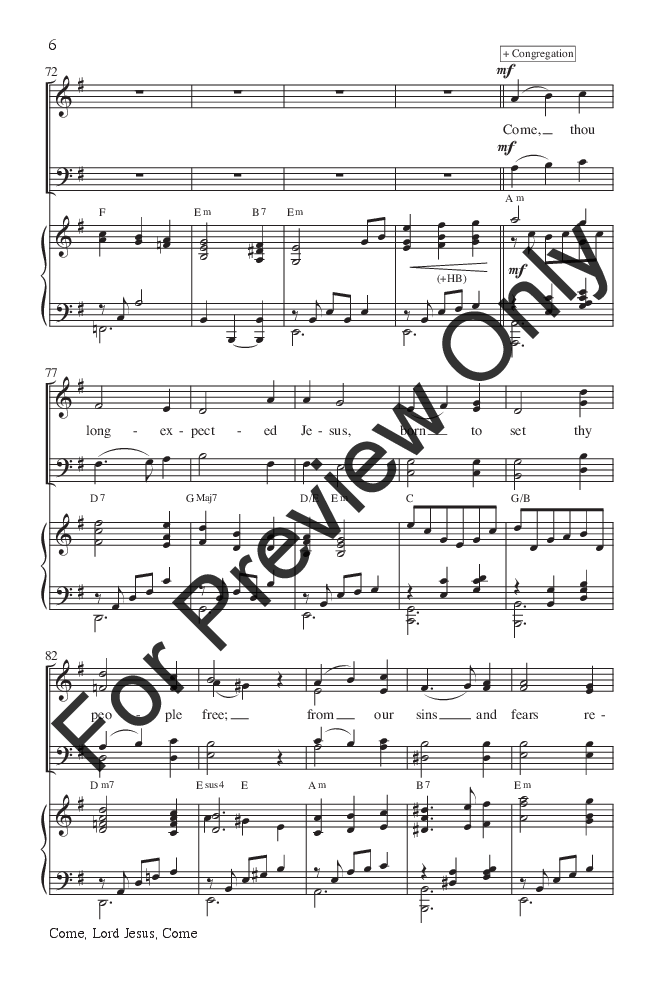 Come, Lord Jesus, Come (SATB with Handbells | J.W. Pepper Sheet Music