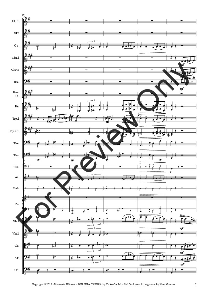 Por Una Cabeza By Carlos Gardel Arr Marc Garetto J W Pepper Sheet Music