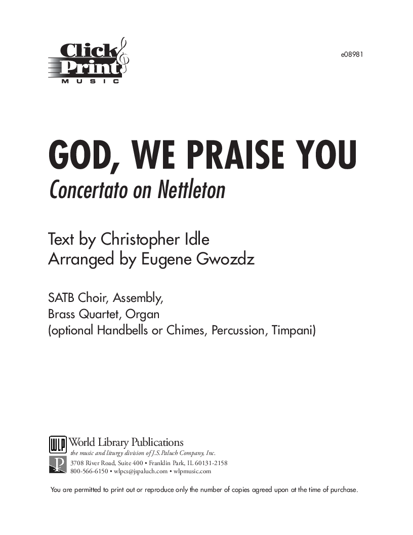 God We Praise You (SATB ) by Eugene Gwozdz| J.W. Pepper Sheet Music