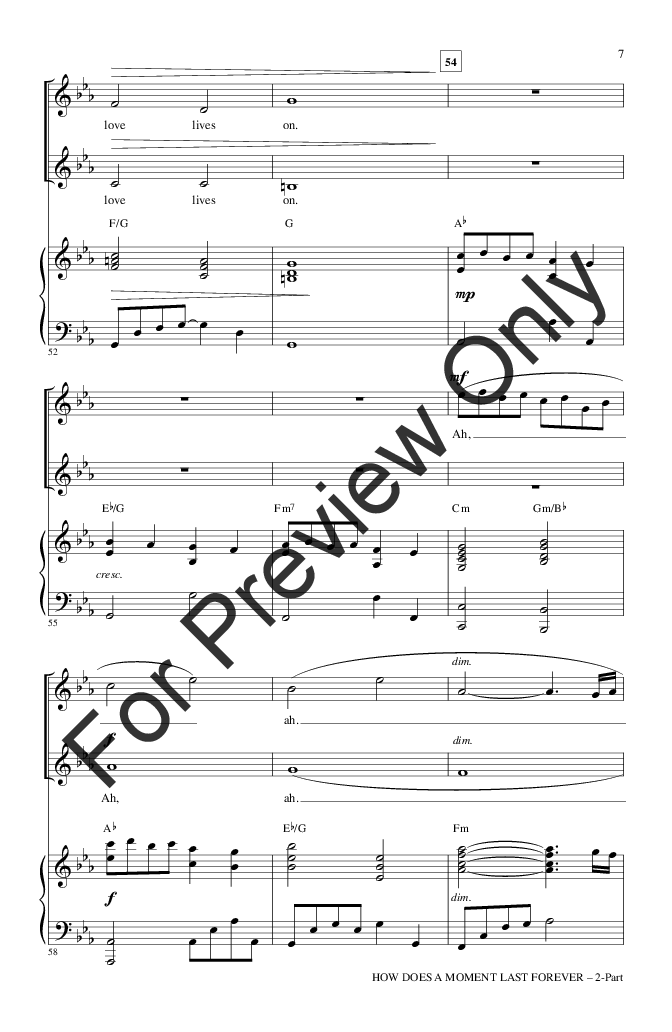 How Does a Moment Last Forever (Two-Part ) b | J.W. Pepper Sheet Music