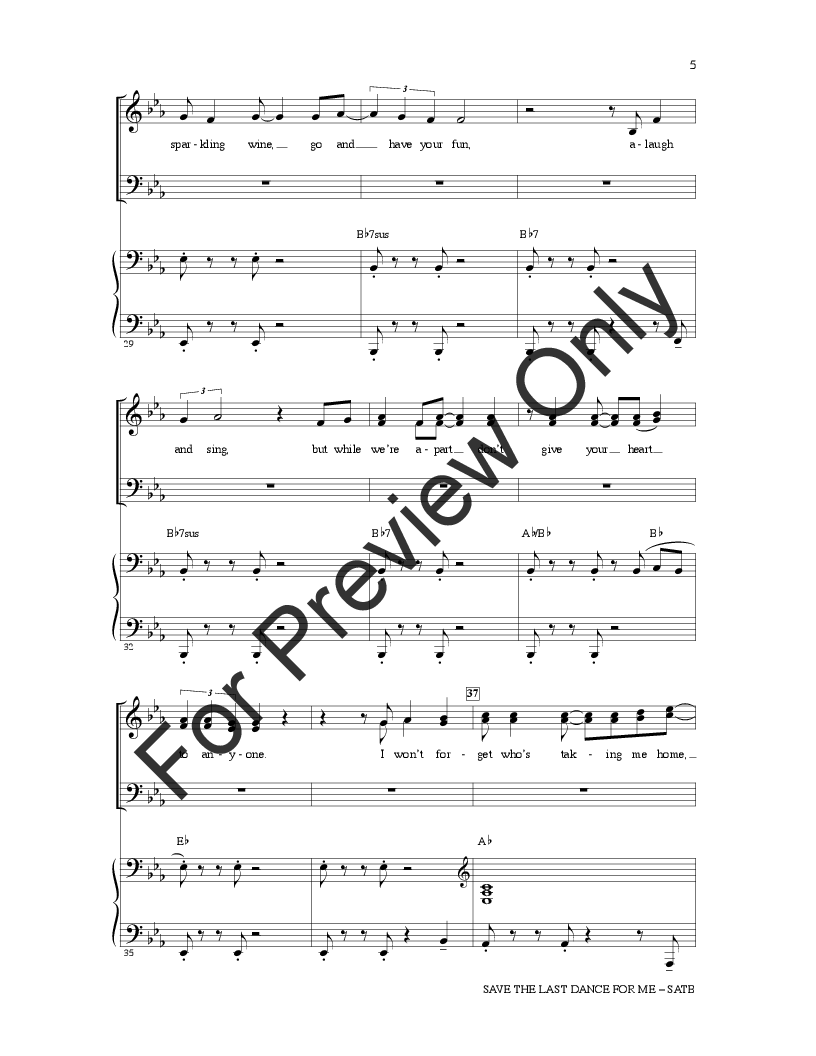 Save The Last Dance For Me Satb Arr Ed L Jw Pepper Sheet Music