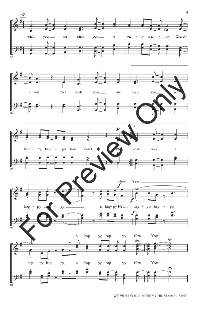 We Wish You a Merry Christmas (SATB ) arr. K | J.W. Pepper Sheet Music