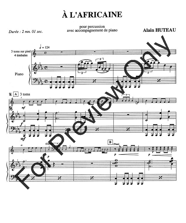 A L'Africaine (Multiple Percussion Solo | J.W. Pepper Sheet Music