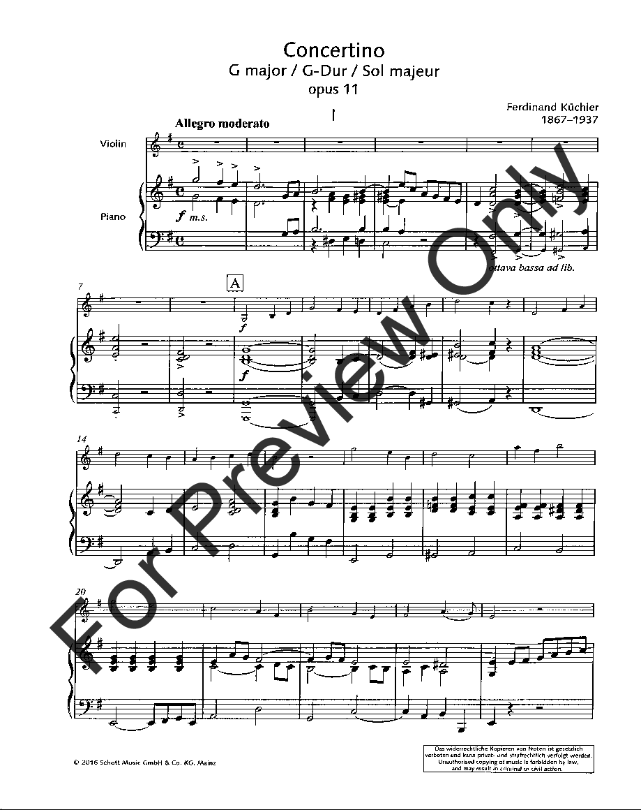 Concertino in G, Opus 11 (Violin Solo with P | J.W. Pepper Sheet Music