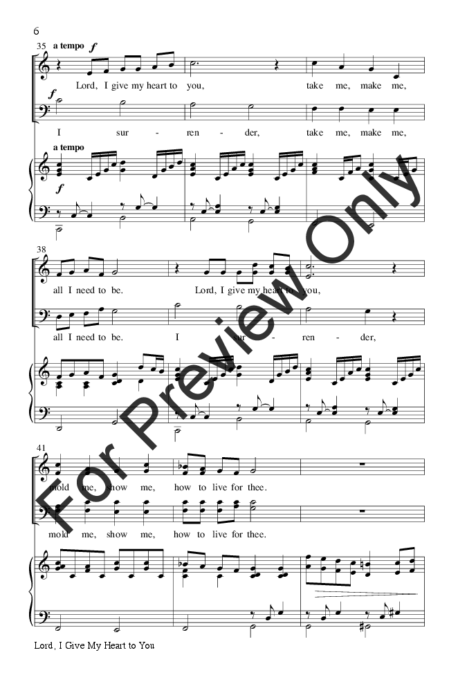 Lord, I Give My Heart to You (SATB ) by Jose | J.W. Pepper Sheet Music