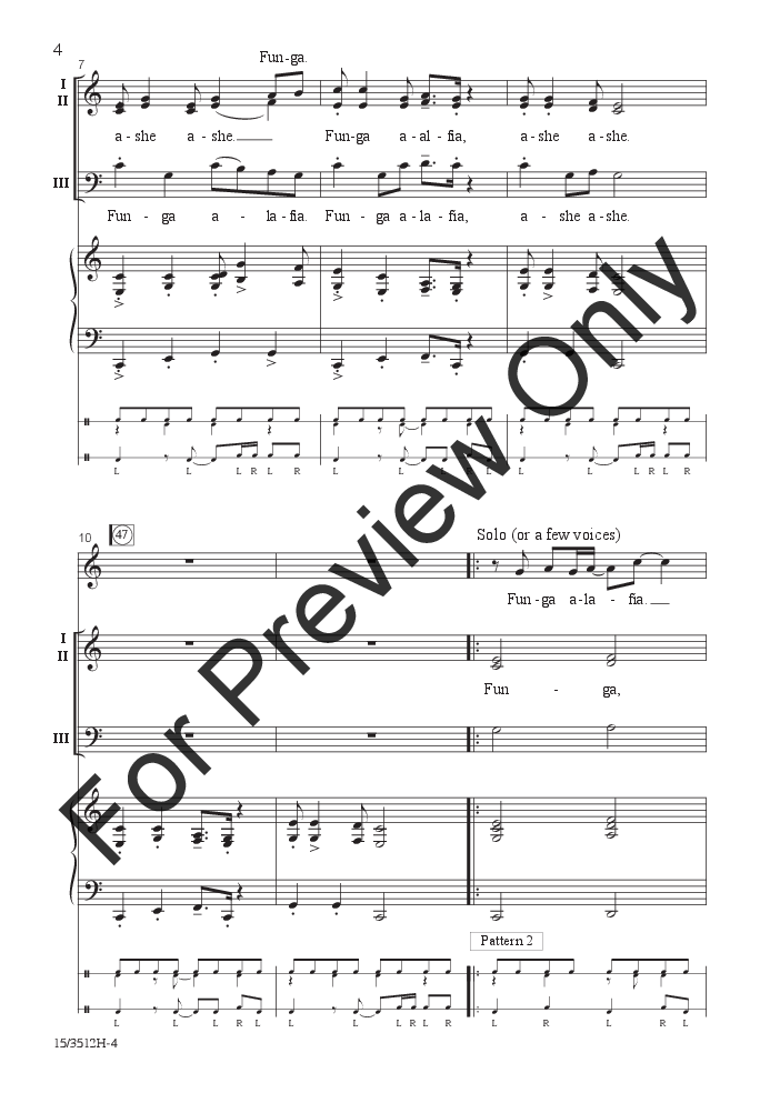 Funga Alafia (Three-Part Mixed ) arr. Erik W | J.W. Pepper Sheet Music