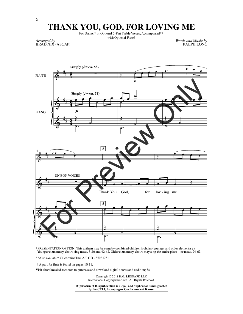 Music Sheet I Am A Child Of God Flute Sheet Music