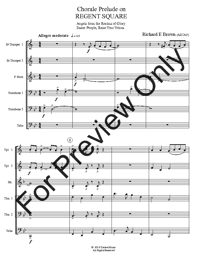 Chorale Prelude on Regent Square (Brass Sext | J.W. Pepper Sheet Music