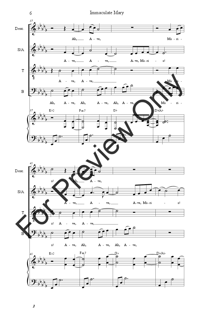 Immaculate Mary Satb By Charles Brock And A Jw Pepper Sheet Music