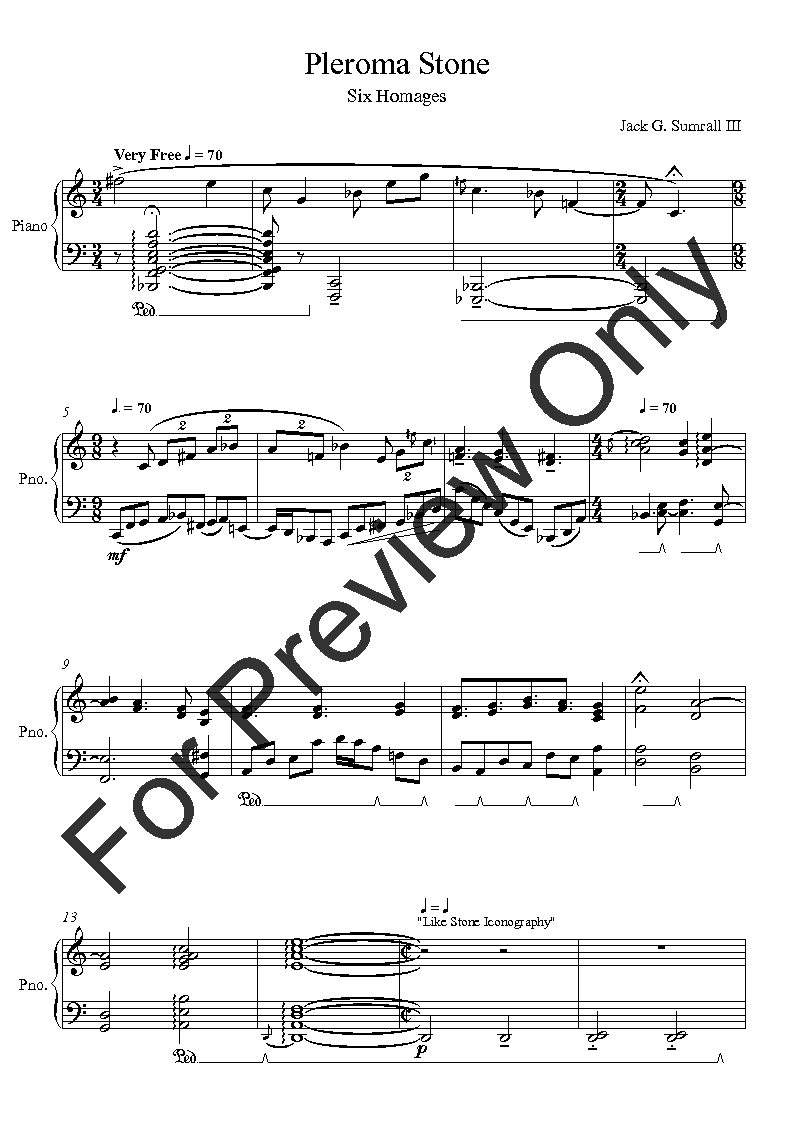 Six Homages Op 1 By Jack Sumrall Iii J W Pepper Sheet Music