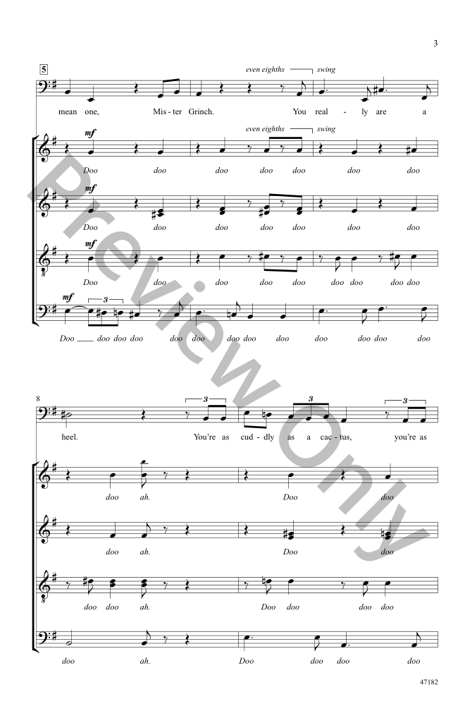 You're a Mean One, Mr. Grinch (SATB ) by Dr. | J.W. Pepper Sheet Music