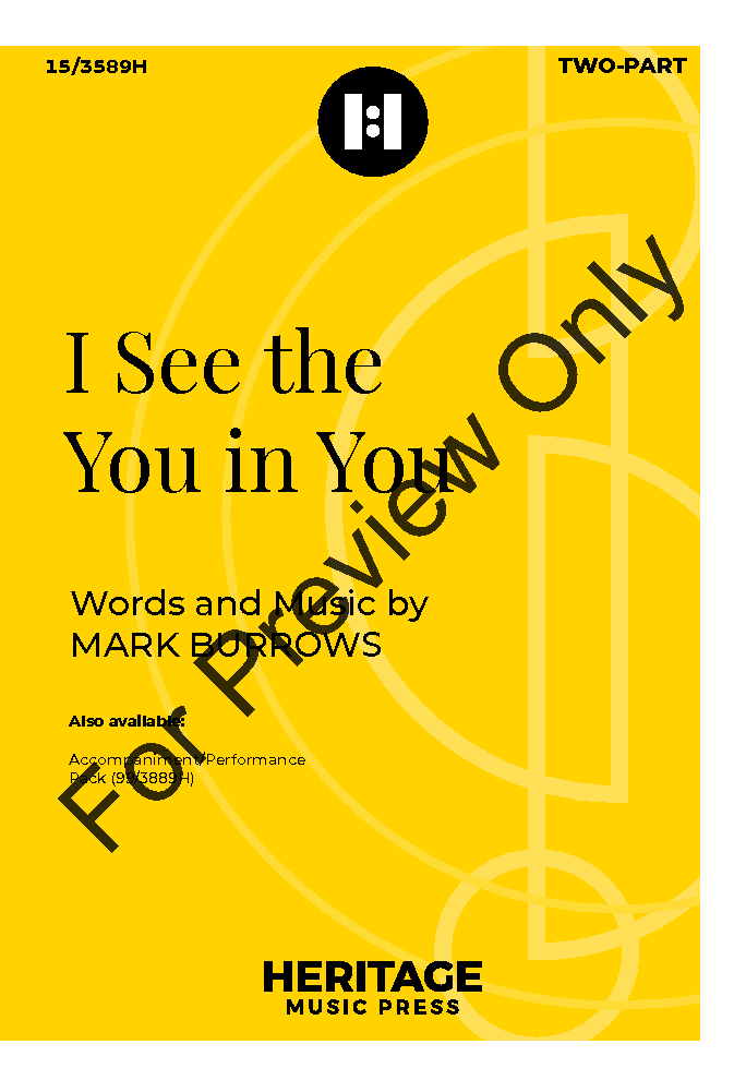 I See The You In You Two Part By Mark Bur J W Pepper Sheet Music