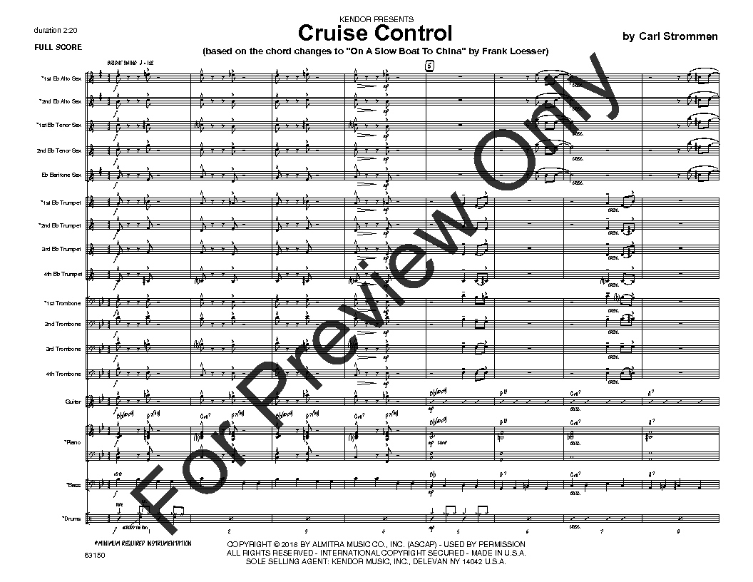 Cruise Control By Carl Strommen J W Pepper Sheet Music