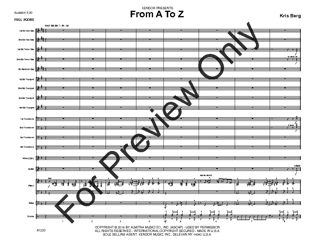 From A To Z By Kris Berg J W Pepper Sheet Music
