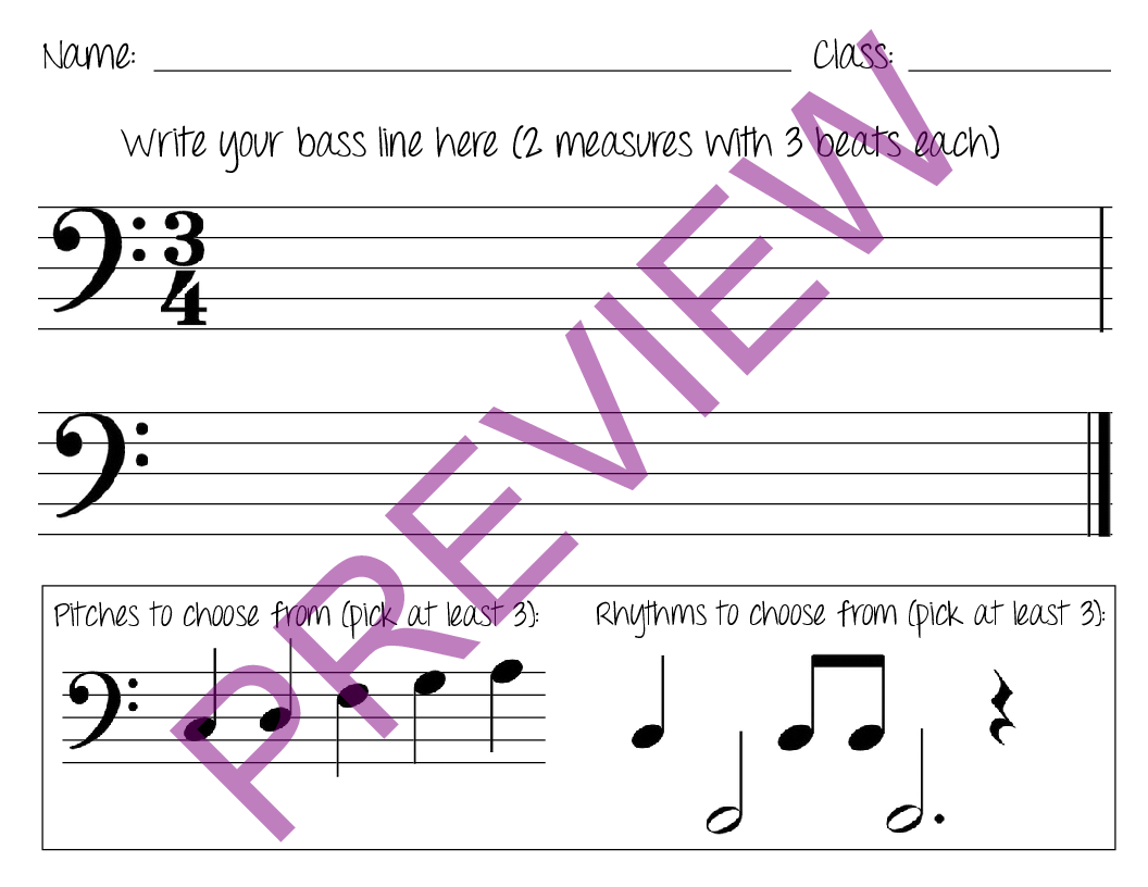 Music Composition Worksheet Set (Digital Resource J.W. Pepper Sheet Music