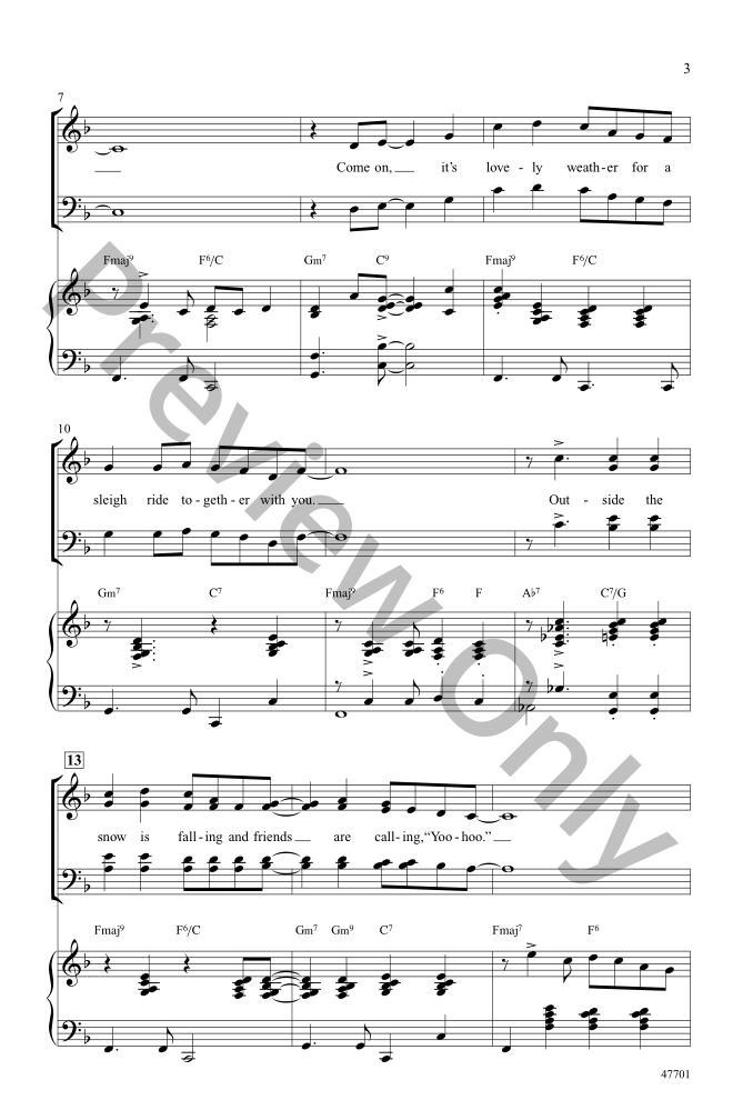 Sleigh Ride (SATB ) by Mitchell Parish & Ler | J.W. Pepper Sheet Music