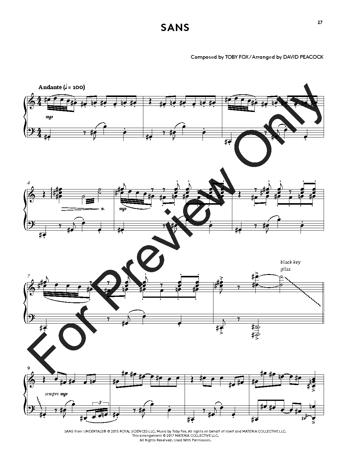 Undertale Piano Collections 2 By Toby Fox Arr Da J W Pepper