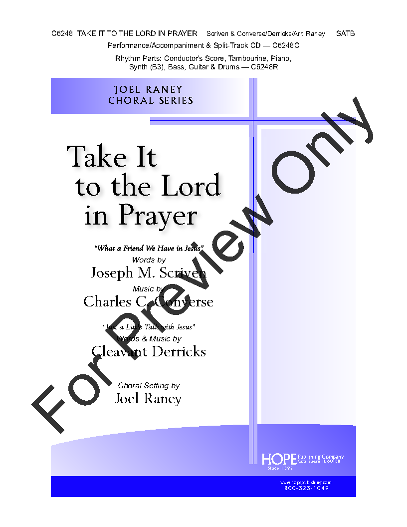 Take it to the Lord in Prayer (SATB ) arr. J | J.W. Pepper Sheet Music