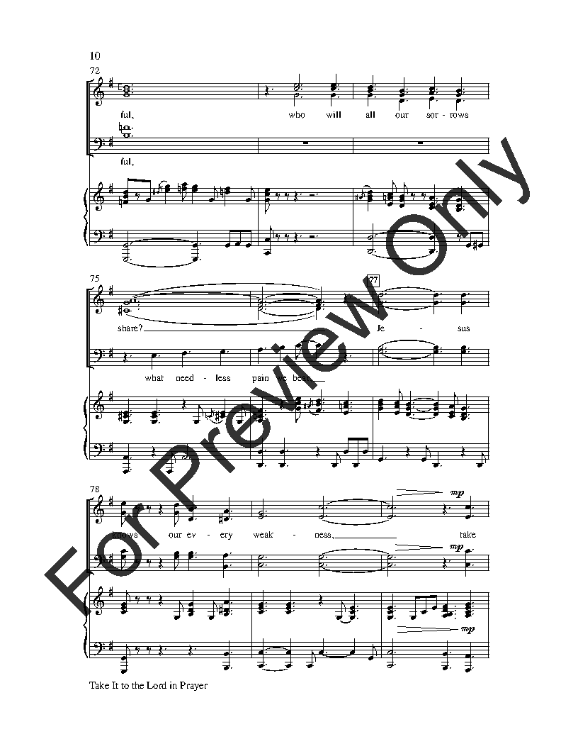 Take it to the Lord in Prayer (SATB ) arr. J | J.W. Pepper Sheet Music