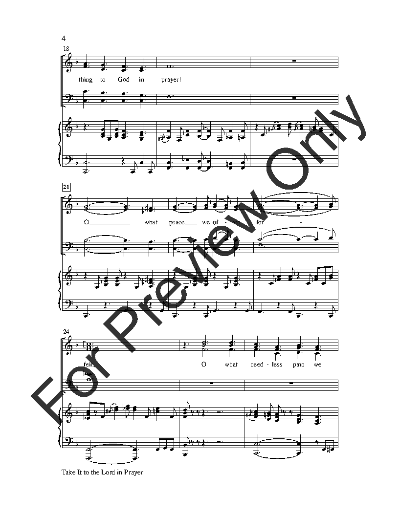 Take it to the Lord in Prayer (SATB ) arr. J | J.W. Pepper Sheet Music