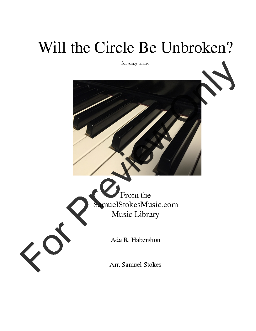 Will The Circle Be Unbroken By Ada R Habershon J W Pepper Sheet Music