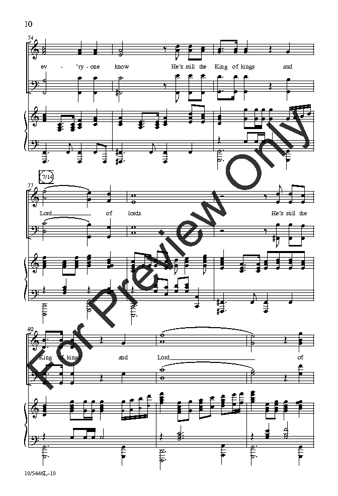 He S Still The King Of Kings Satb By Will J W Pepper Sheet Music