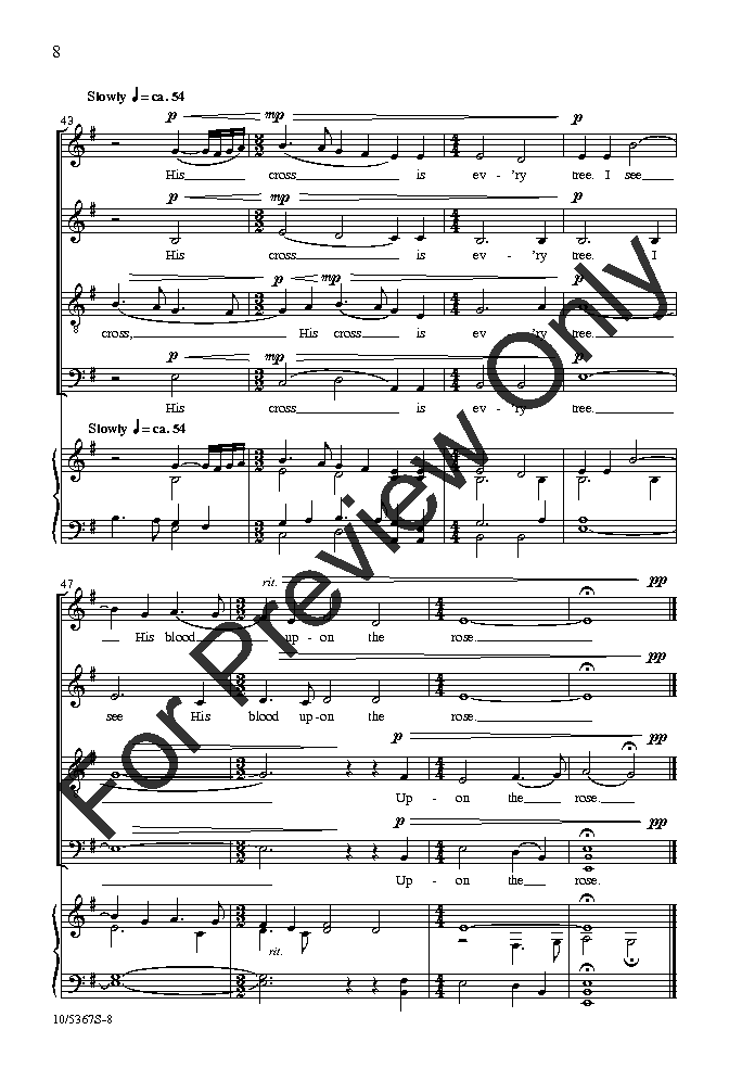 I See His Blood Upon the Rose (SATB ) by Tim | J.W. Pepper Sheet Music