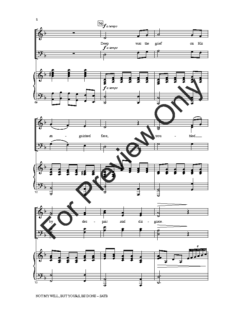 Not My Will, but Yours, Be Done (SATB ) by J | J.W. Pepper Sheet Music