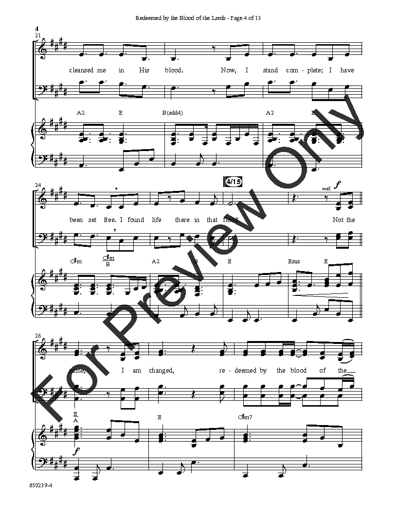 Redeemed by the Blood of the Lamb (SATB ) by | J.W. Pepper Sheet Music