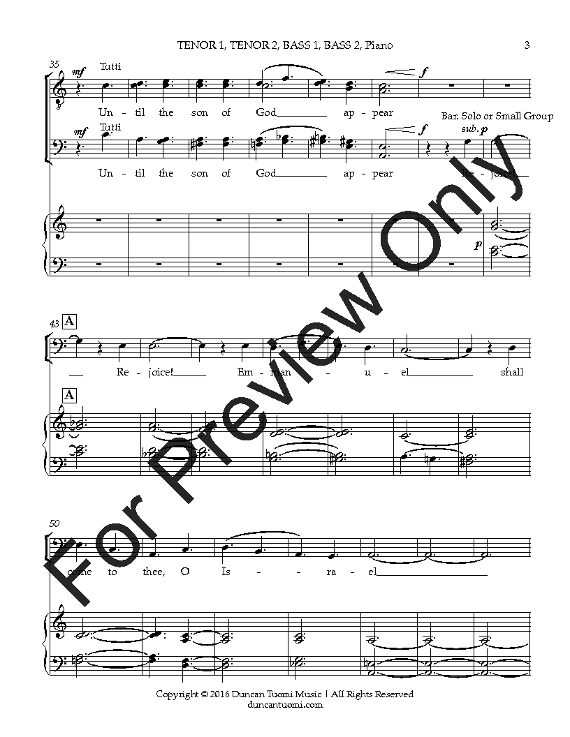 O Come, O Come, Emmanuel (TTBB ) by plainsong| J.W. Pepper Sheet Music