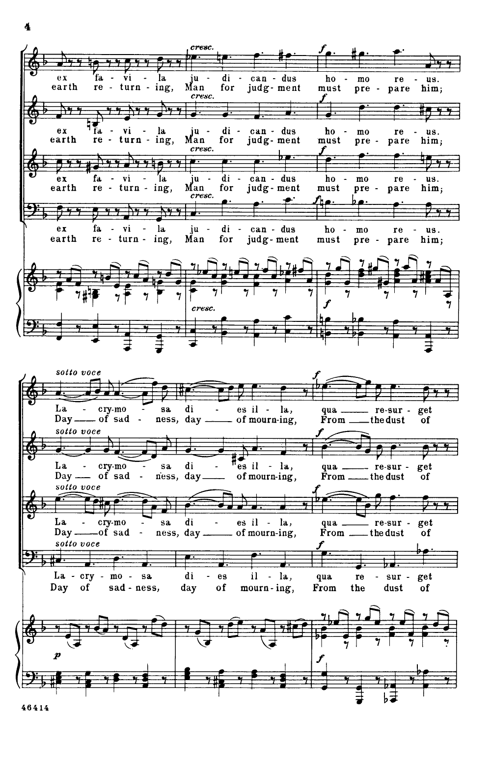 Lacrymosa (SATB ) by W.A. Mozart| J.W. Pepper Sheet Music