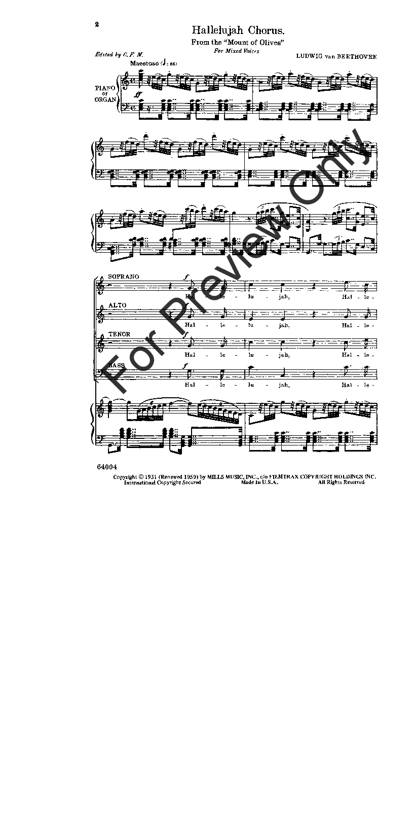 Hallelujah Chorus (SATB ) by Ludwig van Beet J.W. Pepper Sheet Music
