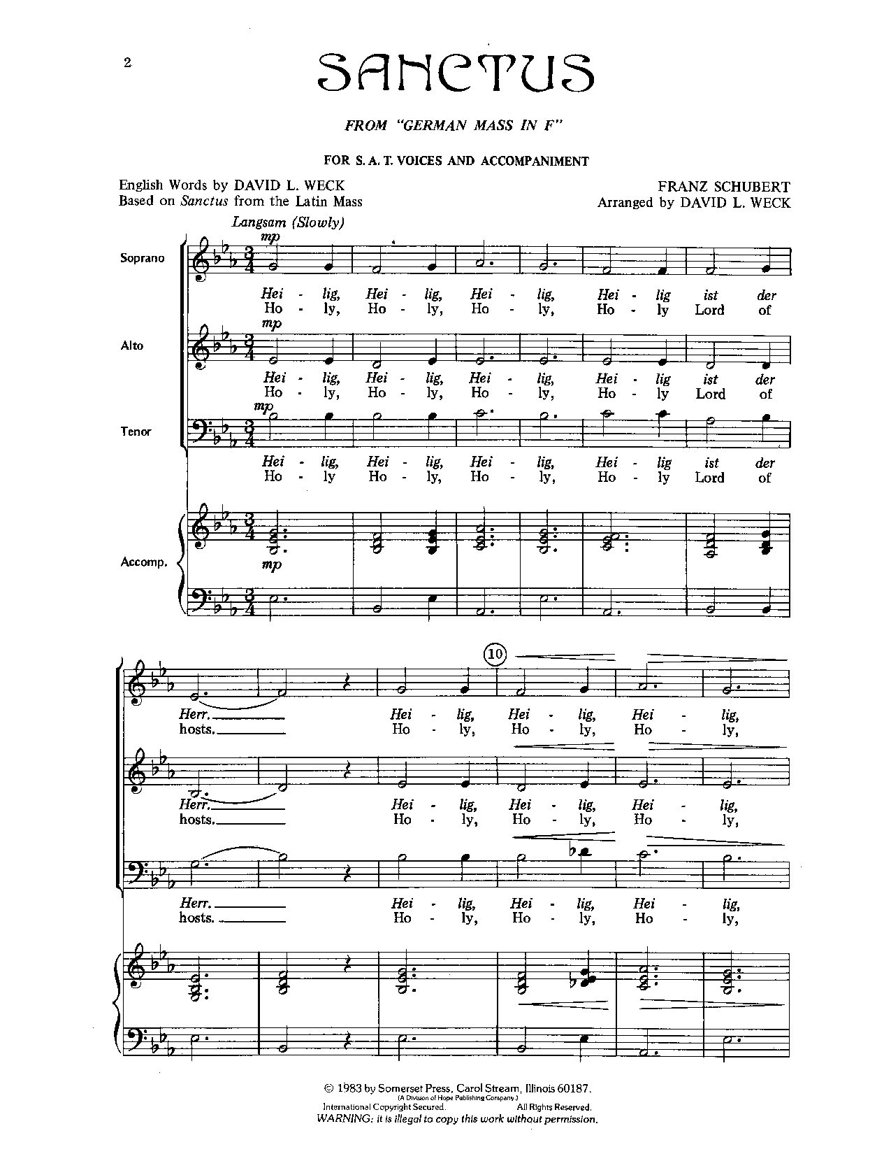 Sanctus Sat B Jw Pepper Sheet Music 1441