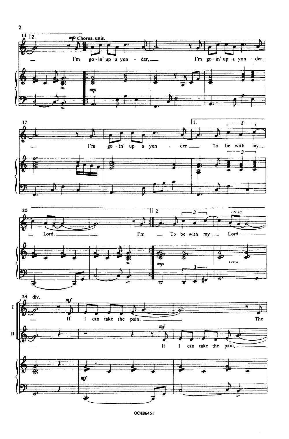 I'm Going Up a-Yonder (SSAA ) by Walter Hawk | J.W. Pepper Sheet Music