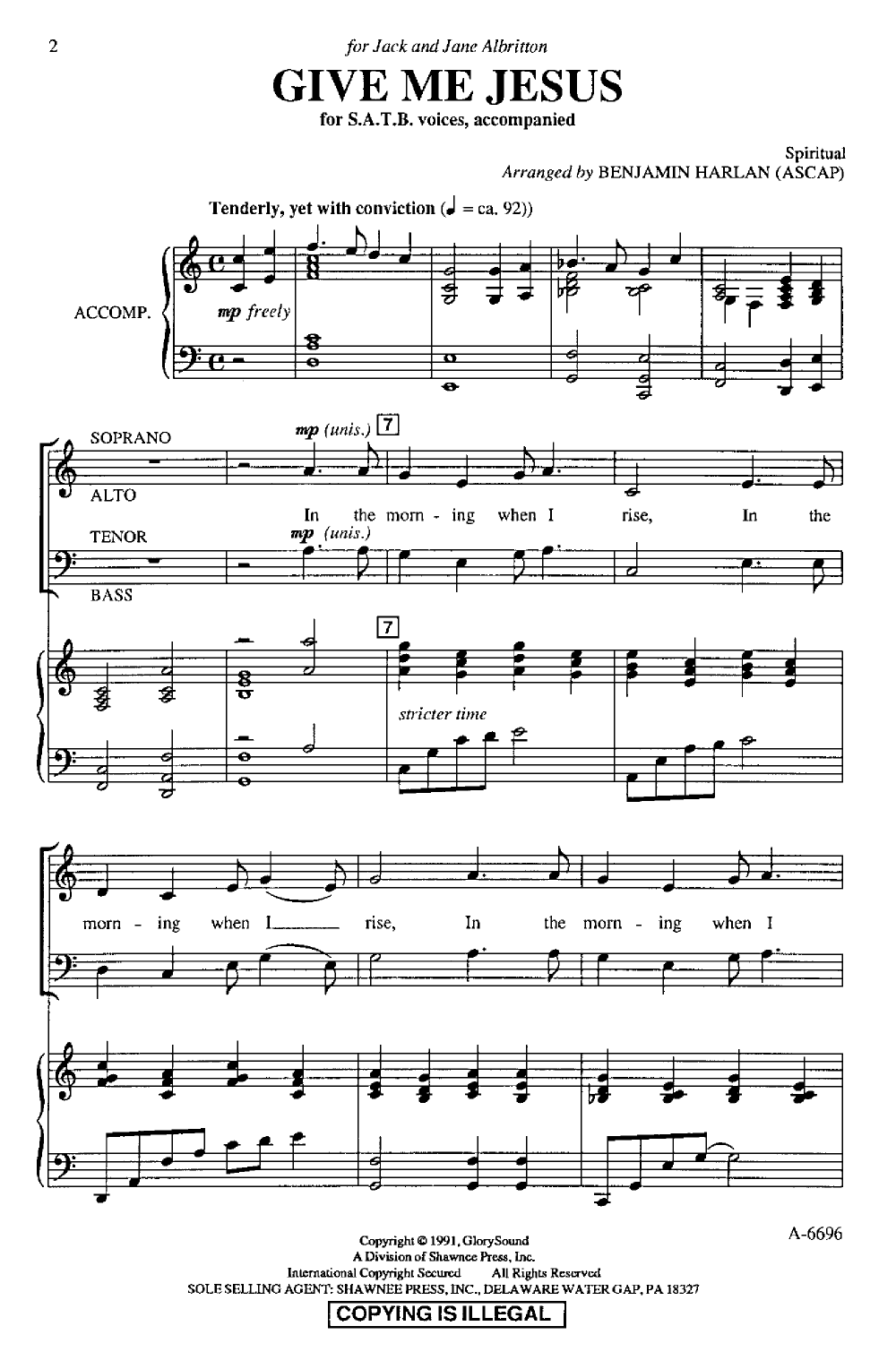 Give Me Jesus (SATB ) by HARLAN| J.W. Pepper Sheet Music