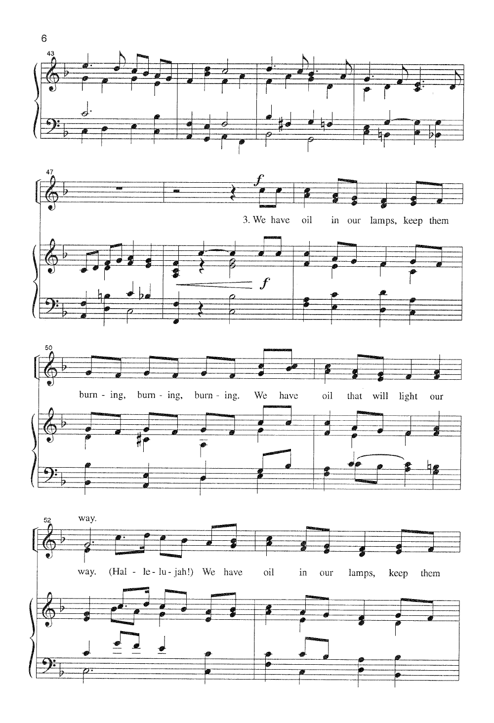 Give Me Oil in My Lamp (SA ) by EXNER| J.W. Pepper Sheet Music