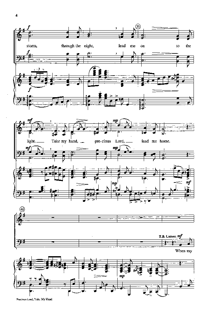 Precious Lord Take My Hand Ssatb Arr Ja J W Pepper Sheet Music